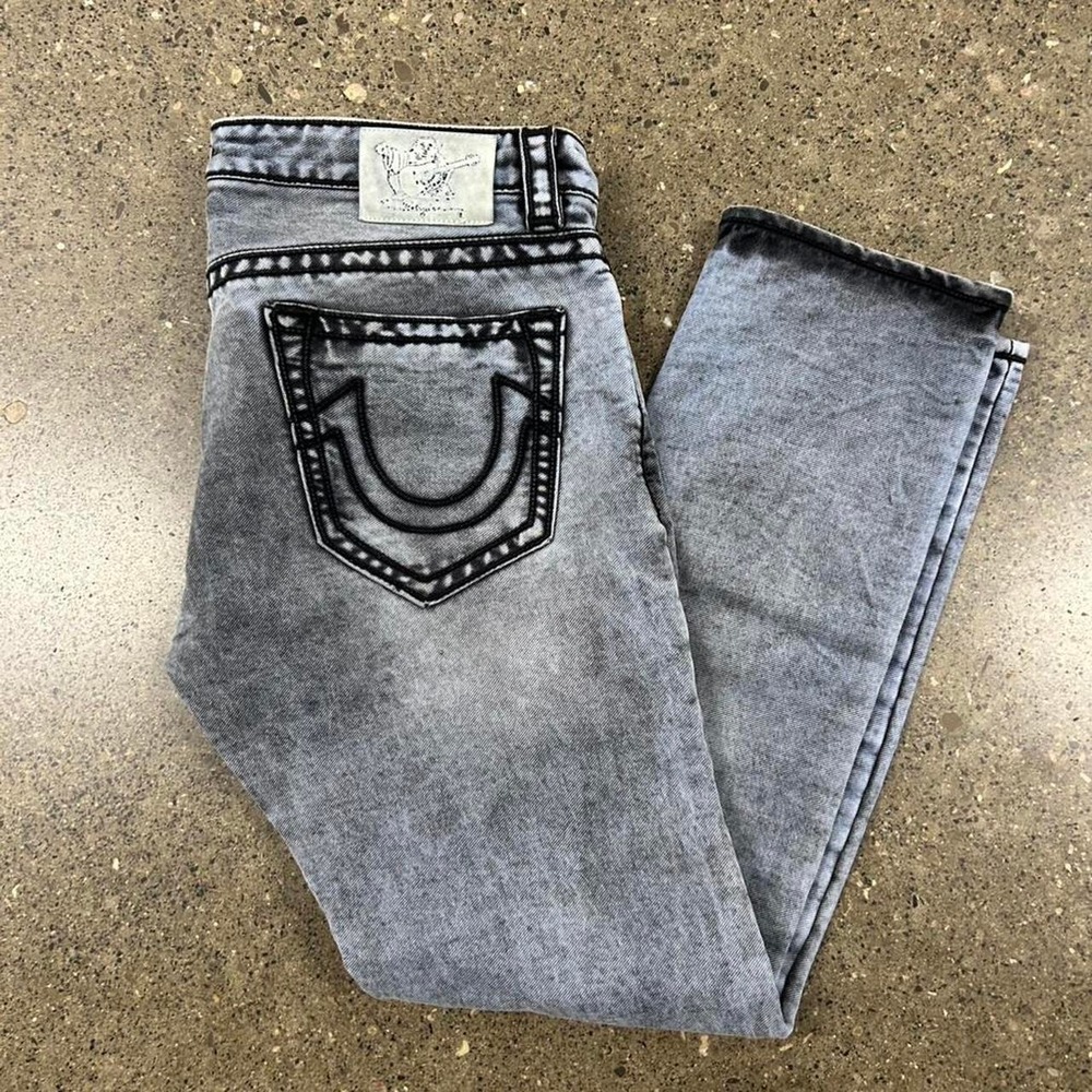 Vintage True Religion Acid Wash Made In USA Jeans (Size 36x30) Y2K